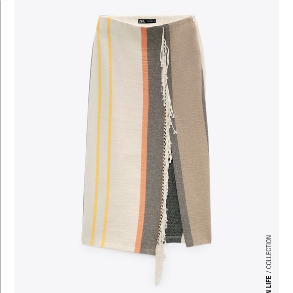 Zara striped skirt with fringes - Picture 9 of 15